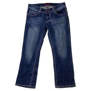 Rock Paper Sexy Blue Denim Low Rise Capri Stretch Jeans Women's Size 27